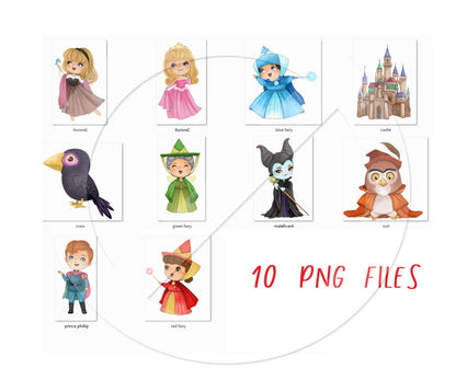 Princess with fairy inspiration ClipArt instant download PNG file - 300 d