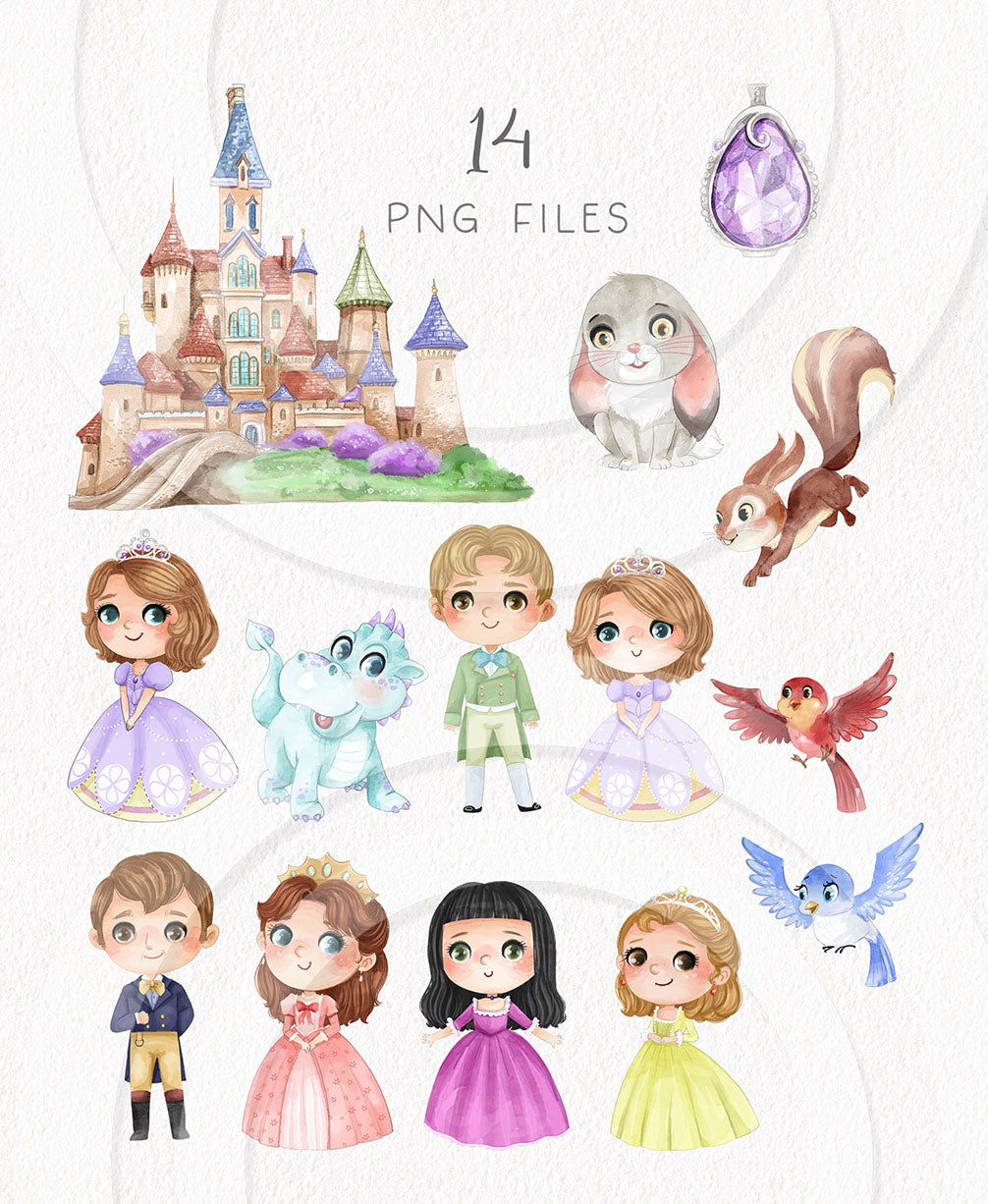 Happy Princess inspiration clipart instant download PNG file - 300 dpi