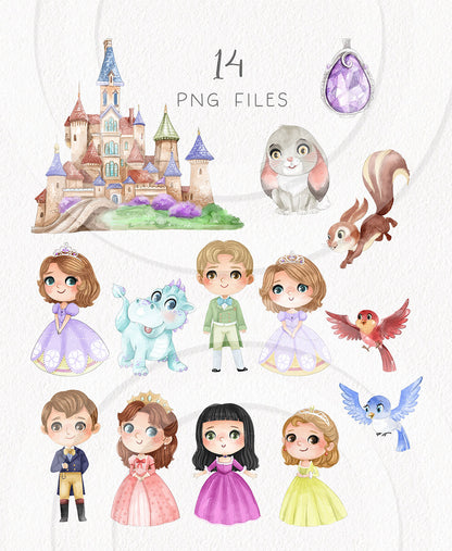 Happy Princess inspiration clipart instant download PNG file - 300 dpi