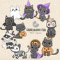 Halloween cat clipart PNG files.
