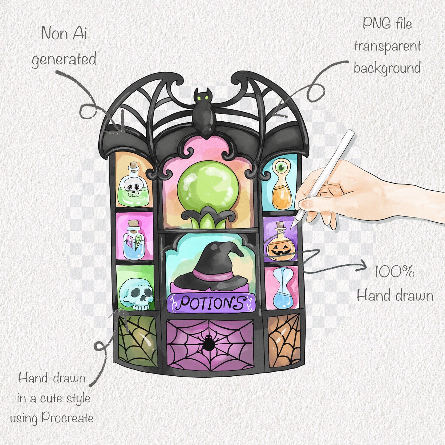 Spooky Carnival clipart PNG files.