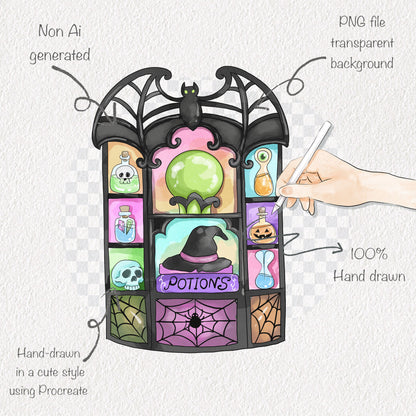Spooky Carnival clipart PNG files.