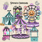 Spooky Carnival clipart PNG files.