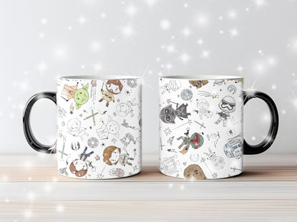 Space characters Hand Drawn ,doodle clipart, Seamless Pattern, instant download PNG file - 300 dpi