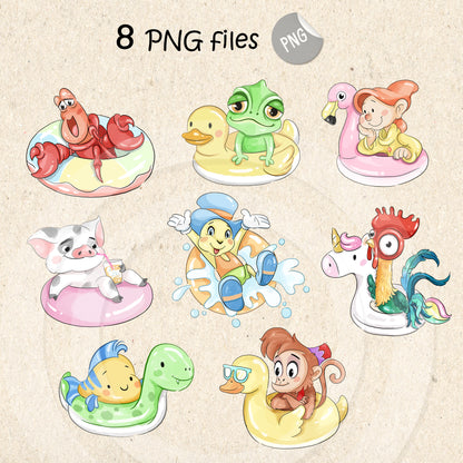 Summer party clipart PNG files