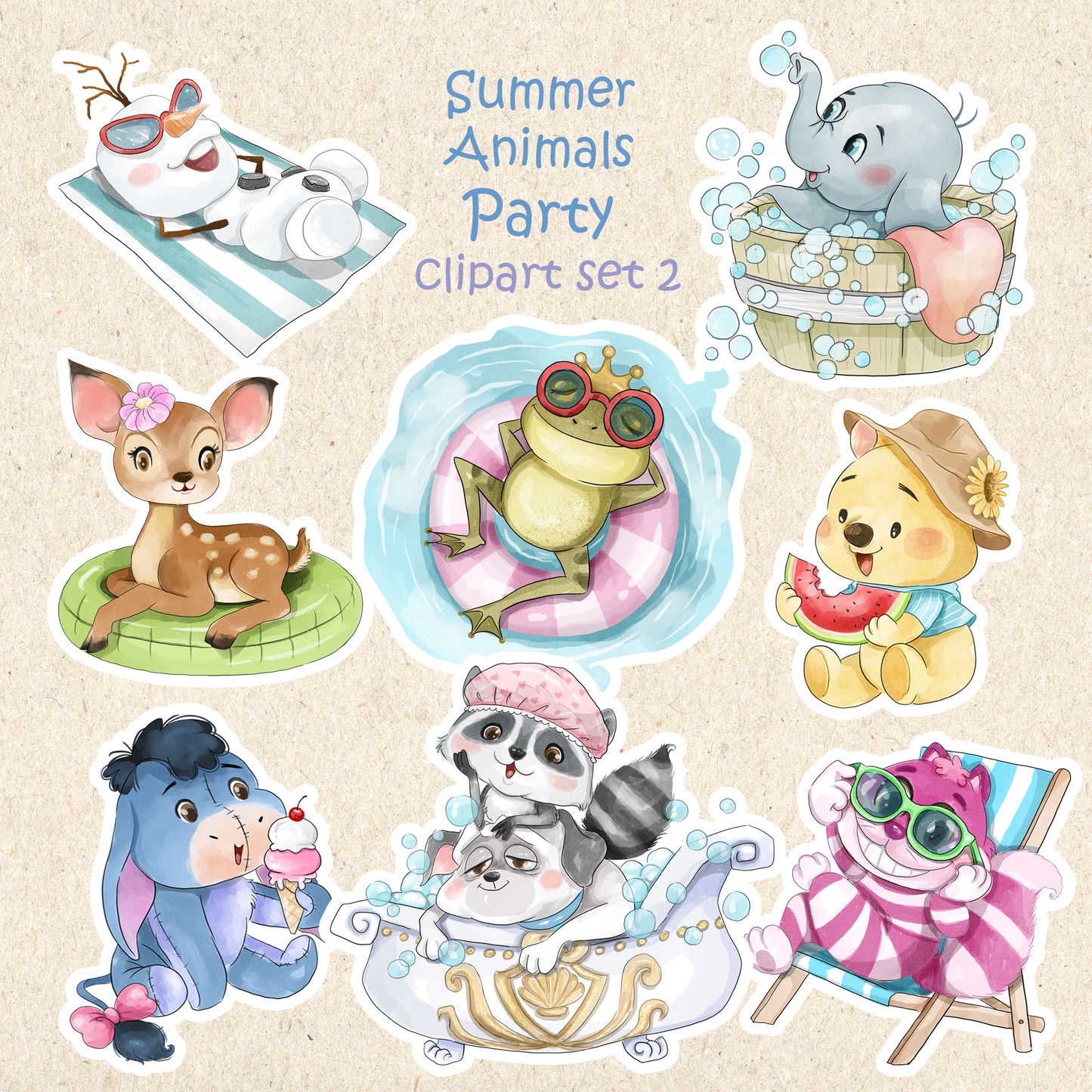 Summer party clipart Set 2, PNG files