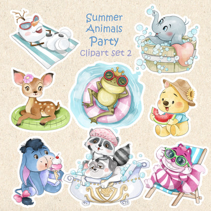 Summer party clipart Set 2, PNG files