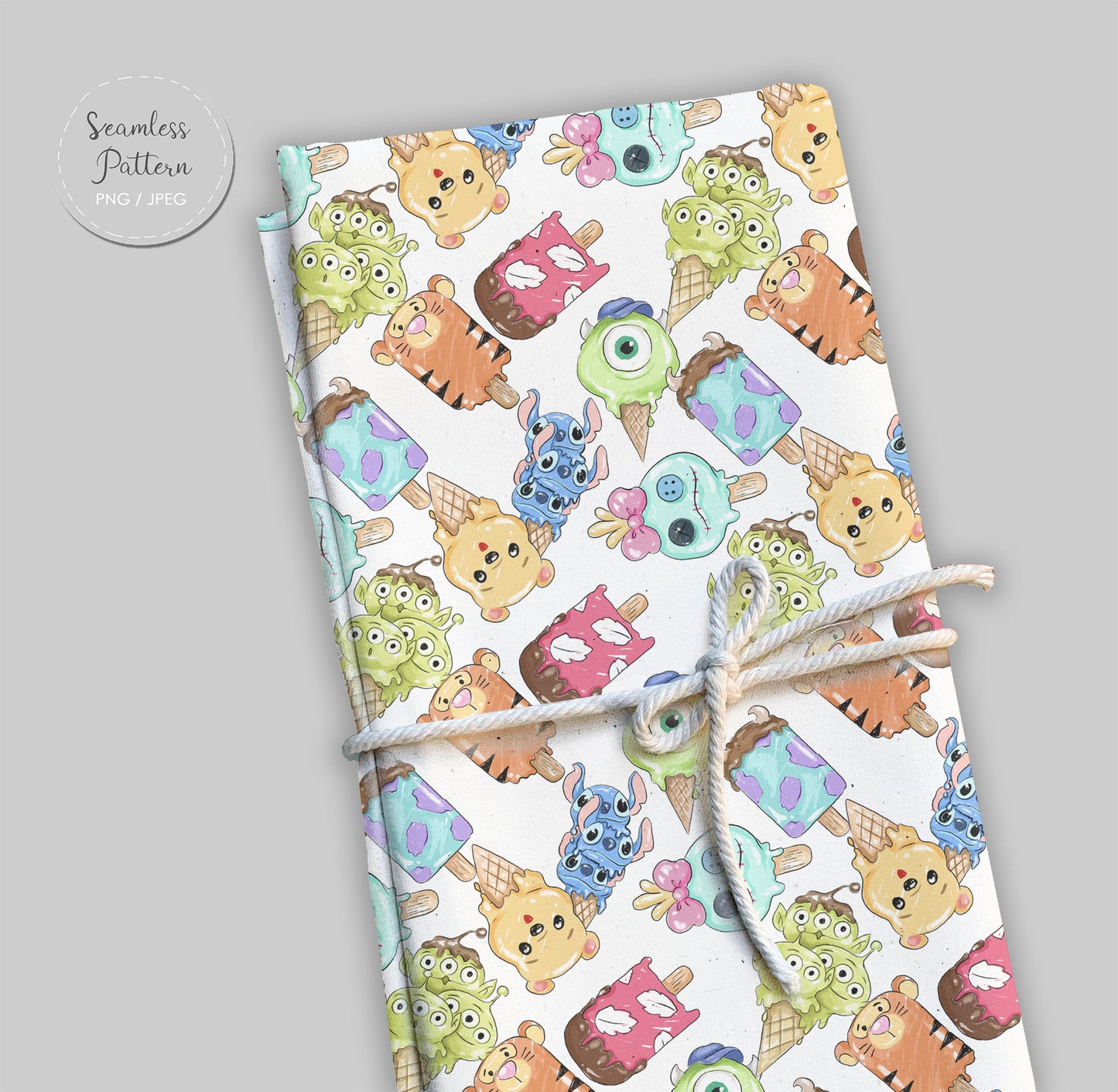 Summer ice cream Seamless Pattern A, instant download PNG , JPEG file - 300 dpi