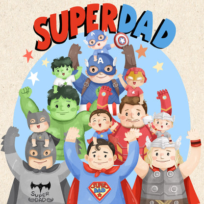 Super Dad, Fathers day clipart instant download PNG file - 300 dpi
