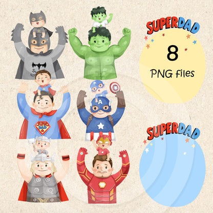 Super Dad, Fathers day clipart instant download PNG file - 300 dpi