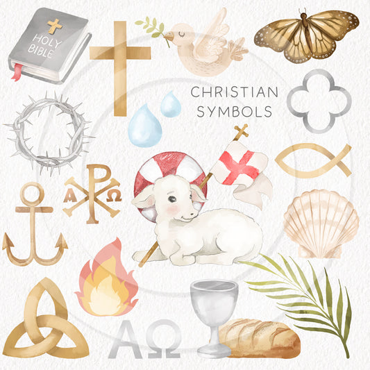 Christian Symbols Clipart PNG files 300 dpi. Religion, Bible stories Clipart PNG files
