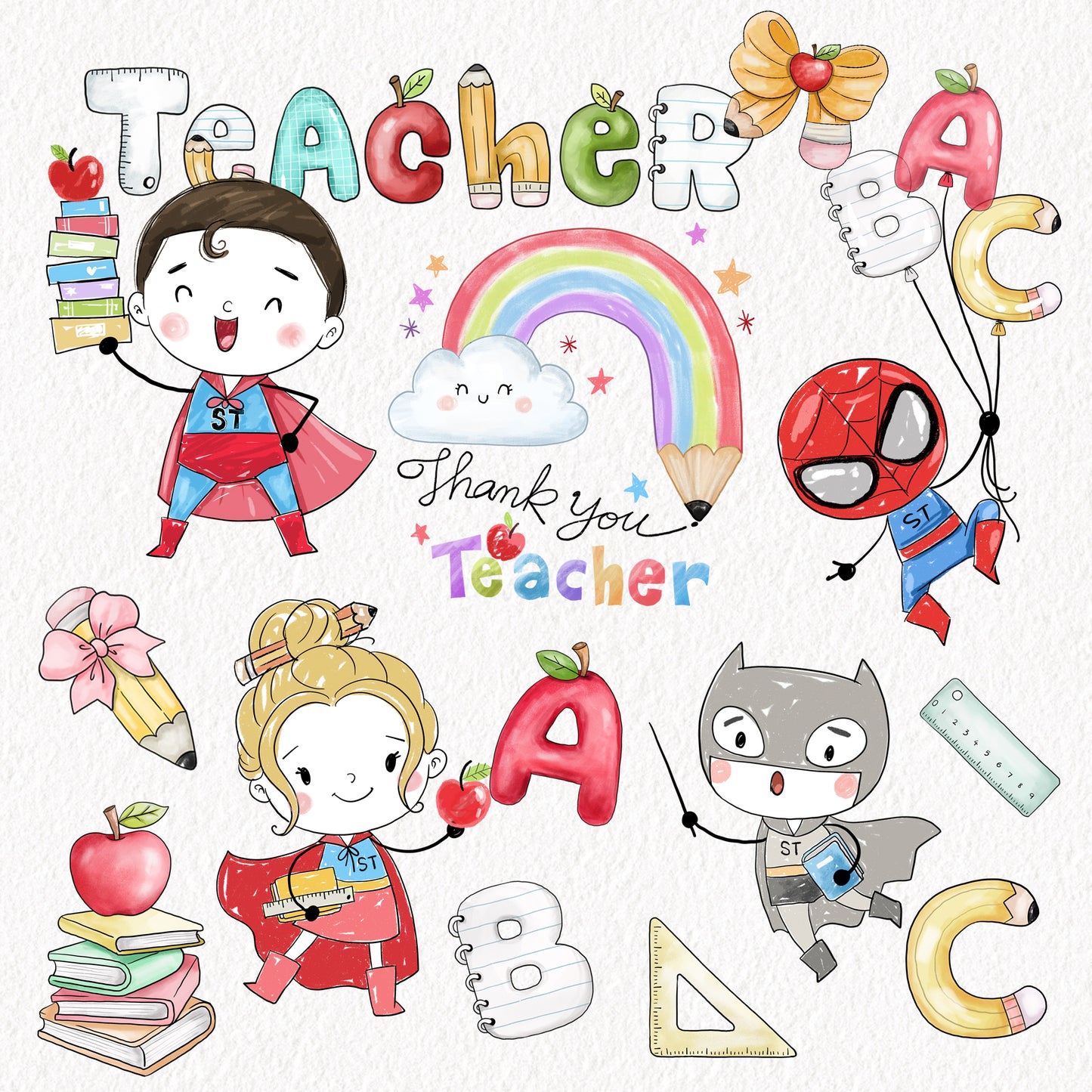 Teacher's Day clipart, instant download PNG file - 300 dpi