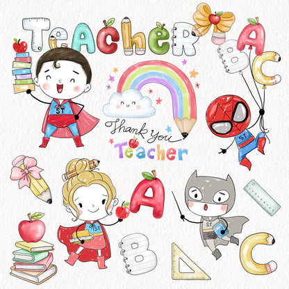 Teacher's Day clipart, instant download PNG file - 300 dpi