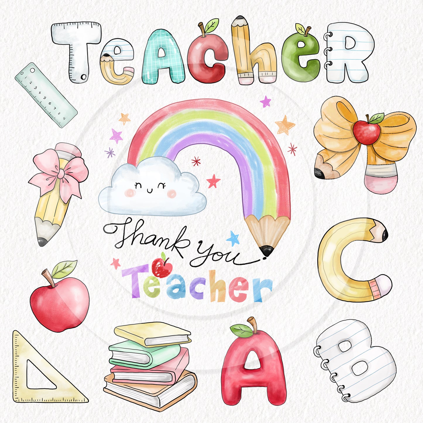 Teacher's Day clipart, instant download PNG file - 300 dpi
