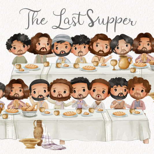 The last supper Clipart, Bible Characters Clipart PNG files 300 dpi.