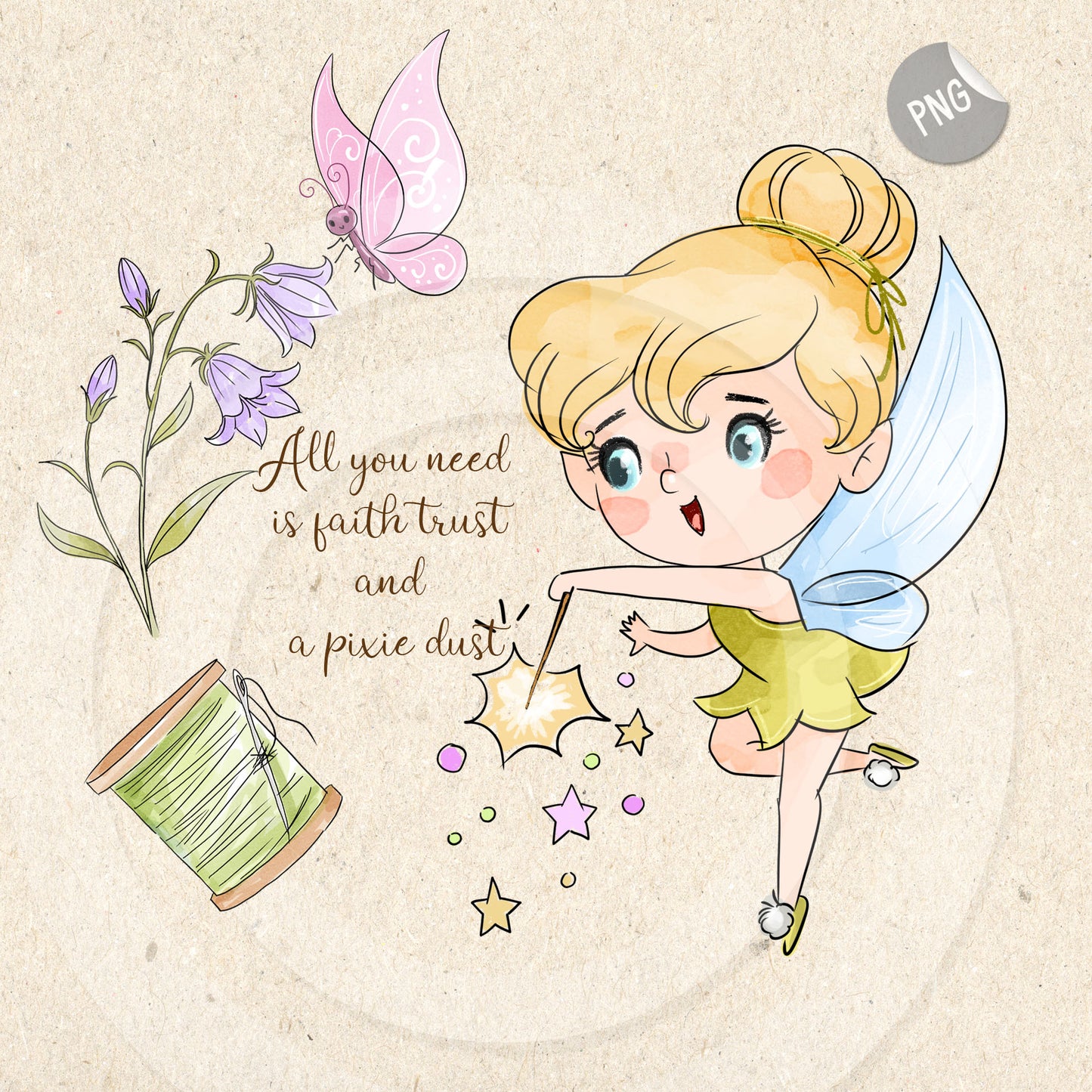 fairies friends clipart instant download PNG file - 300 dpi