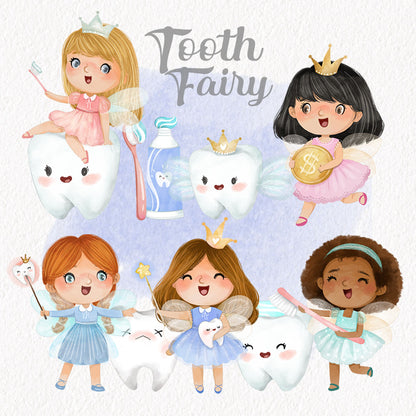 Cute Tooth fairy clipart instant download PNG file - 300 dpi