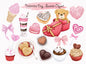 Valentine Day Clipart, Valentines Day Sweets Clipart instant download PNG file - 300 dpi