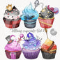 Villains cupcake, Halloween Clipart Set 1, PNG file - 300 dpi