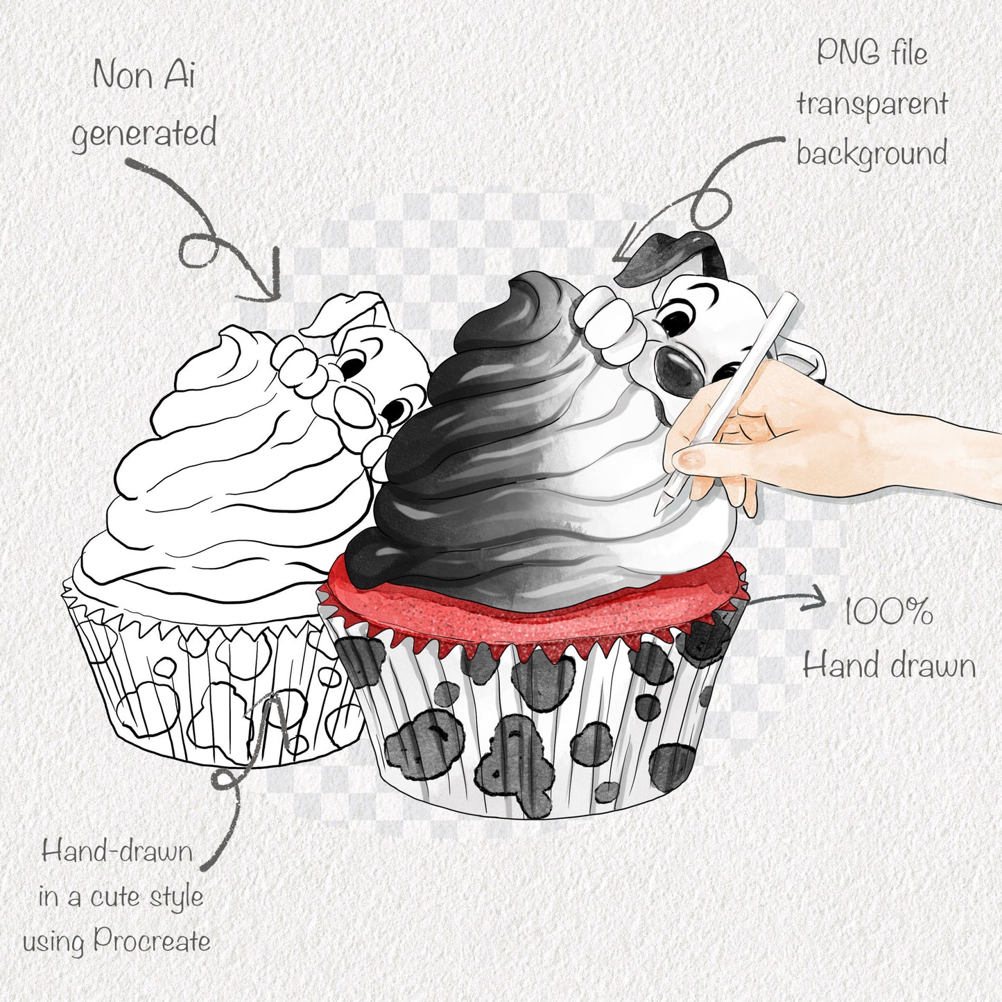 Villains cupcake, Halloween Clipart Set 2, PNG file - 300 dpi