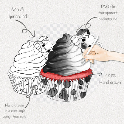Villains cupcake, Halloween Clipart Set 2, PNG file - 300 dpi