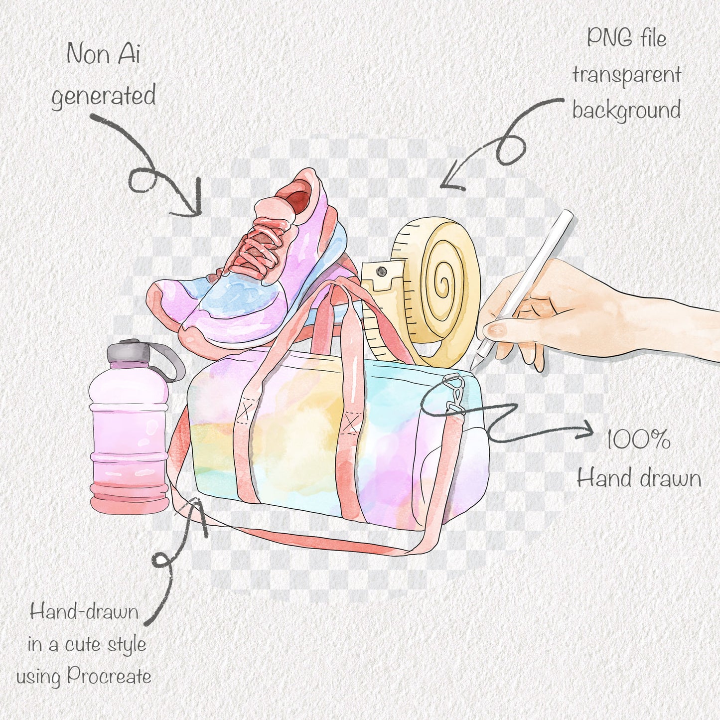 Cute girls workout set 1, PNG files 300 dpi.