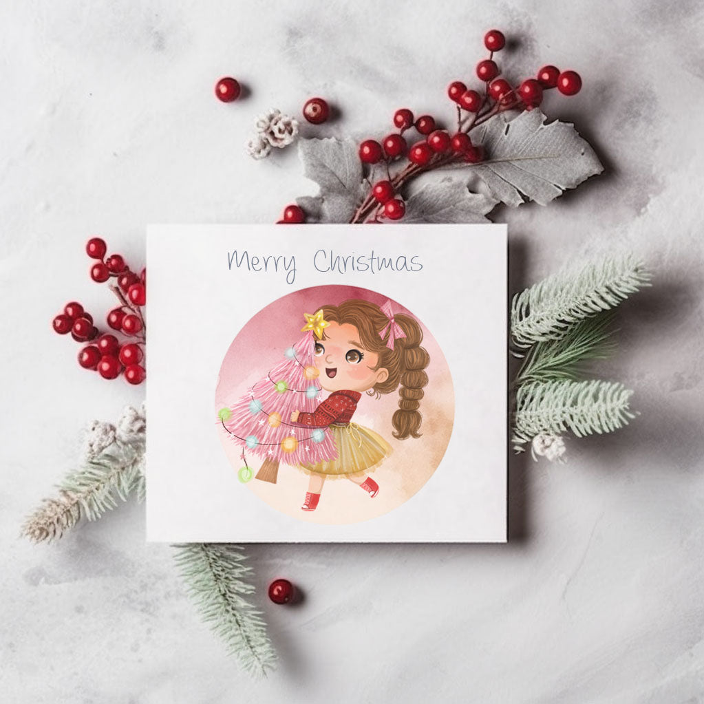 Christmas girl clipart instant download PNG file - 300 dpi