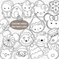 Christmas Cookies blackline Clipart , PNG file - 300 dpi