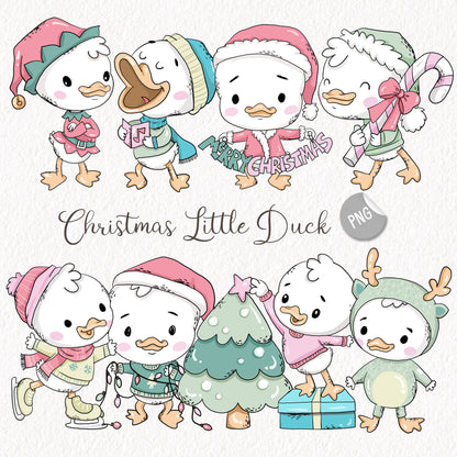Christmas Little duck Clipart , Christmas Clipart, PNG file - 300 dpi