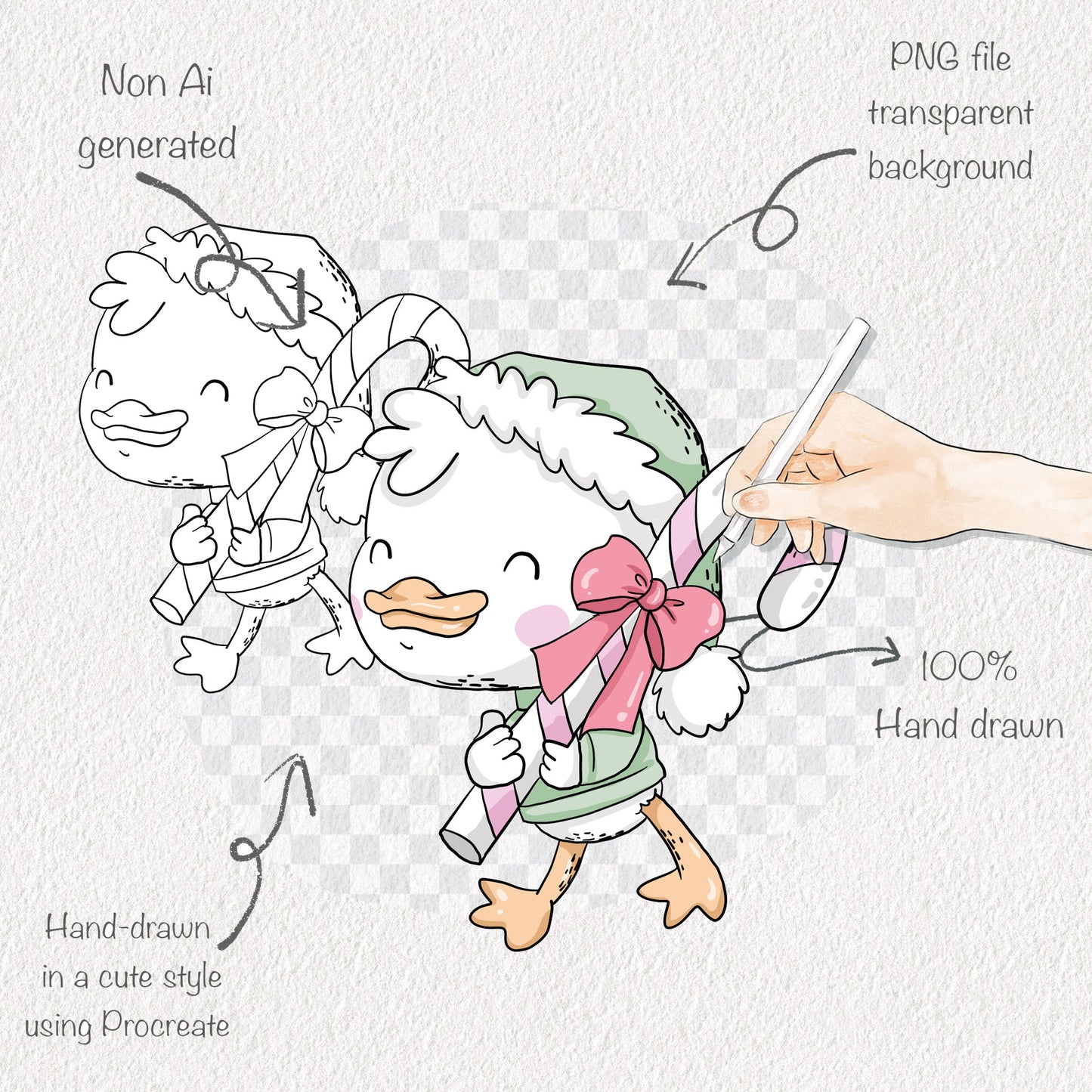 Christmas Little duck Clipart , Christmas Clipart, PNG file - 300 dpi