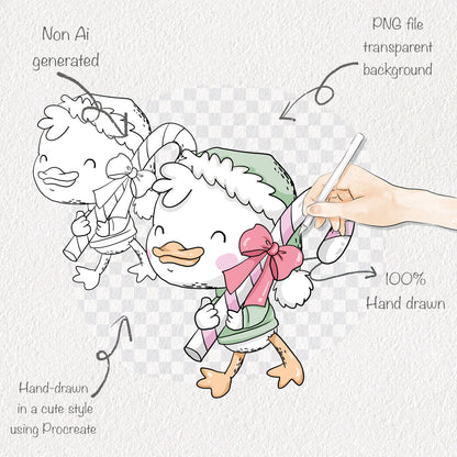 Christmas Little duck Clipart , Christmas Clipart, PNG file - 300 dpi