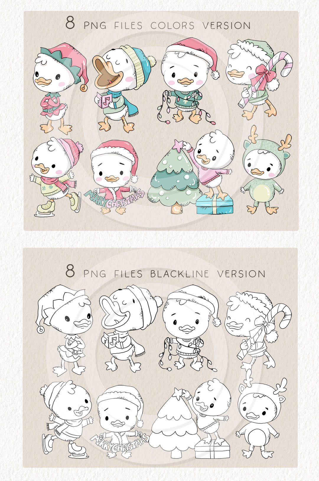 Christmas Little duck Clipart , Christmas Clipart, PNG file - 300 dpi