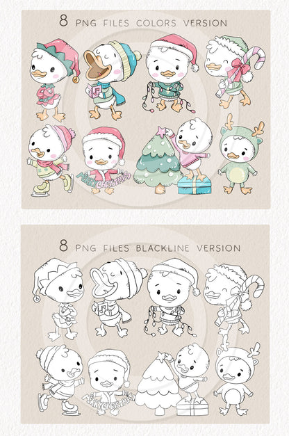 Christmas Little duck Clipart , Christmas Clipart, PNG file - 300 dpi