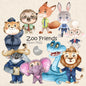 Zoo Animals clipart, instant download PNG file - 300 dpi