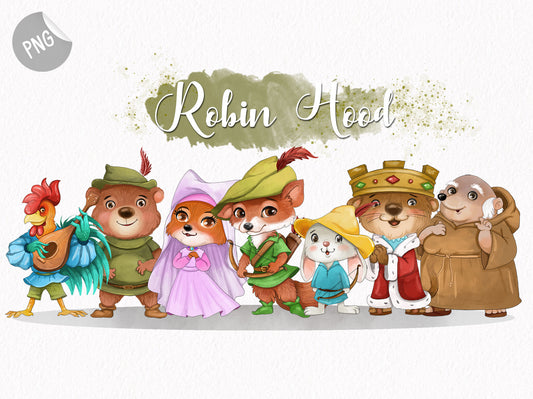 Robin Hood inspiration clipart PNG files instant download PNG file - 300 dpi.