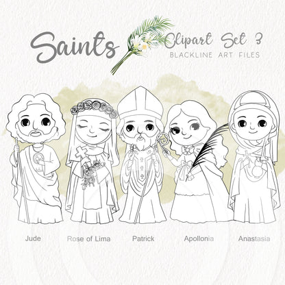 Saints Clipart set 3, Bible Characters Clipart PNG files 300 dpi.