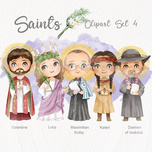 Saints Clipart set 4, Bible Characters Clipart PNG files 300 dpi.