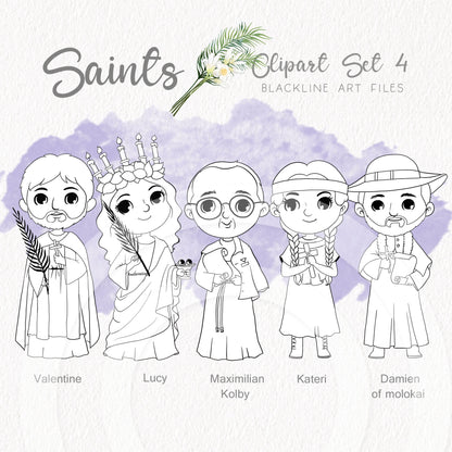 Saints Clipart set 4, Bible Characters Clipart PNG files 300 dpi.