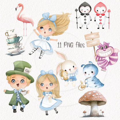 Cute Alice clipart instant download PNG file- 300 dpi