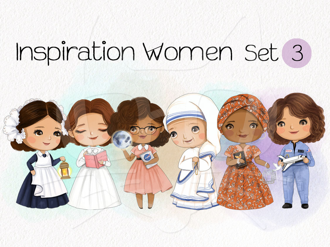 inspired women Clipart set3 instant download PNG file - 300 dpi