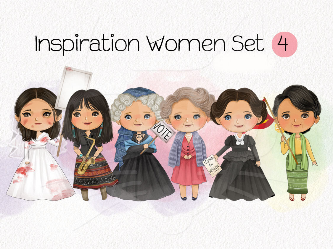 inspired women Clipart set4 instant download PNG file - 300 dpi