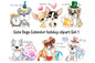 Cute dogs calender set1 , instant download, PNG file - 300 dpi