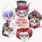 Villains sugar skull ClipArt set 1 ,instant download PNG file - 300 dpi