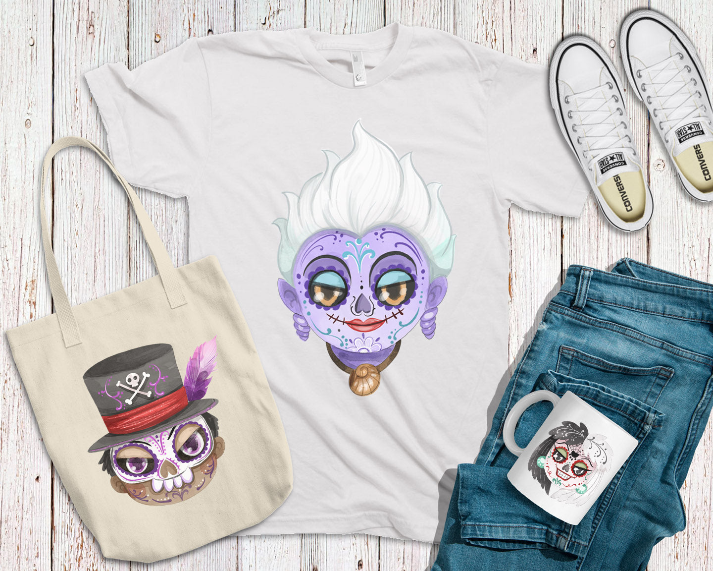 Villains sugar skull ClipArt set 1 ,instant download PNG file - 300 dpi