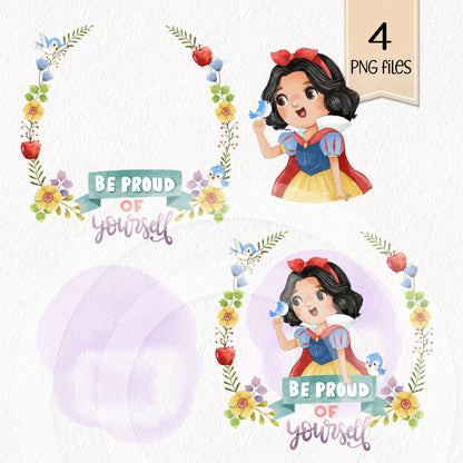 Be proud of yourself, cute girl clipart instant download PNG file - 300 dpi