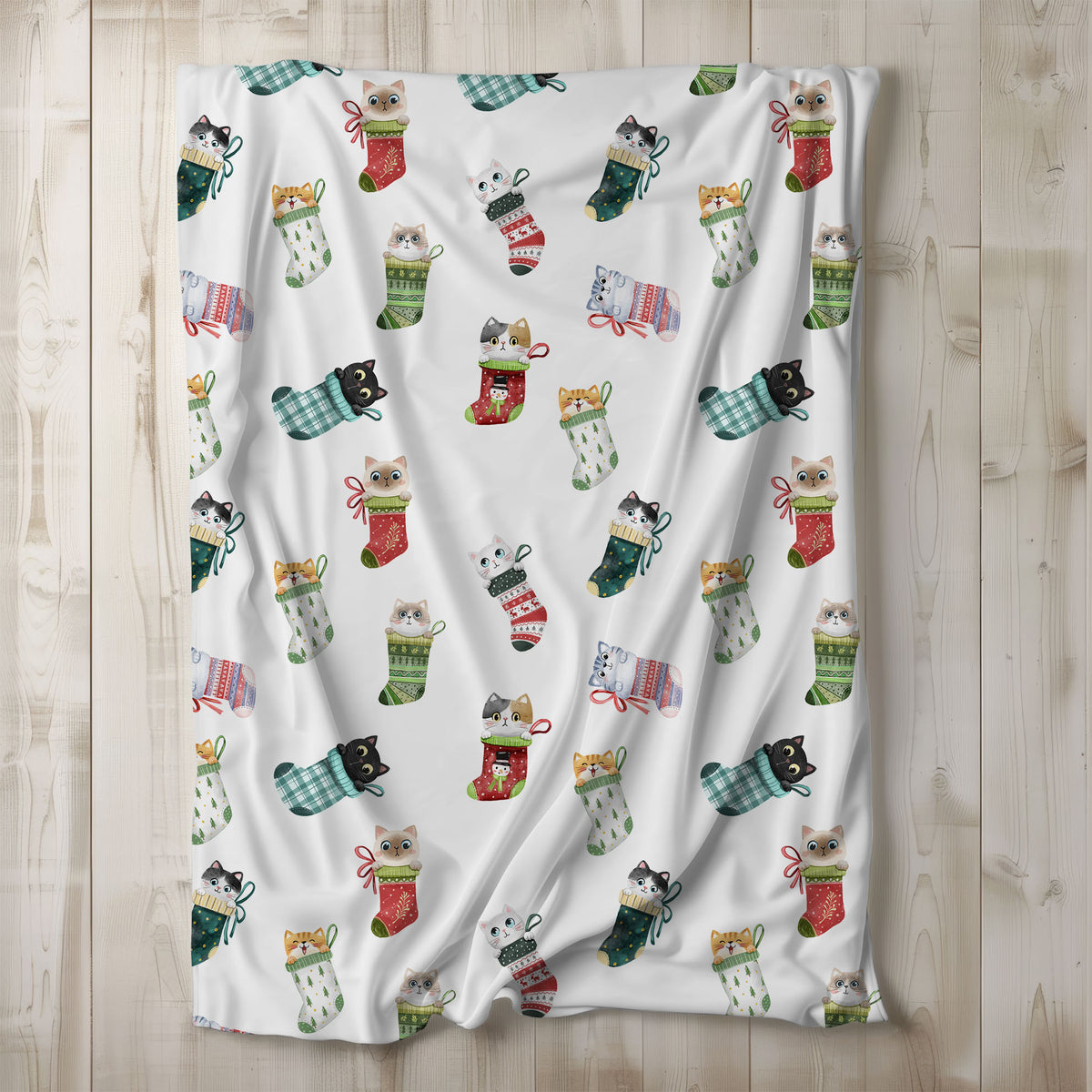 Christmas Cat Stocking clipart PNG files.