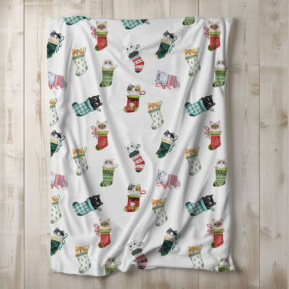 Christmas Cat Stocking clipart PNG files.