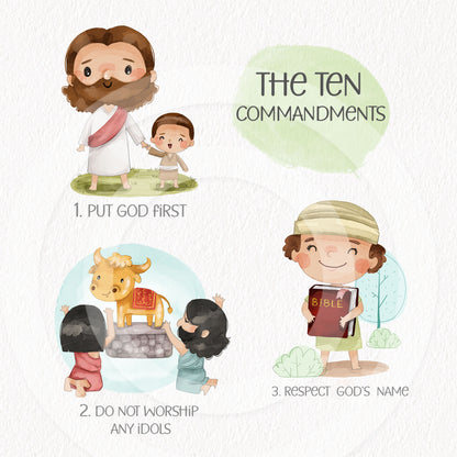 Ten Commandments Clip Art- bible based - bible characters clipart PNG files 300 dpi.