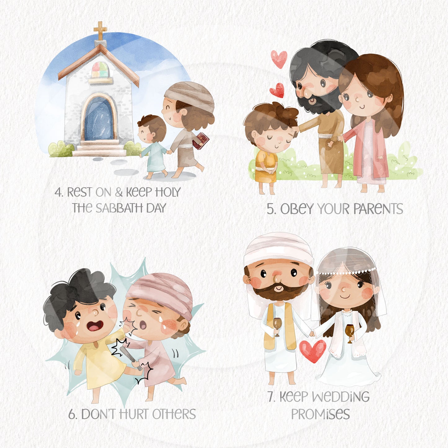 Ten Commandments Clip Art- bible based - bible characters clipart PNG files 300 dpi.