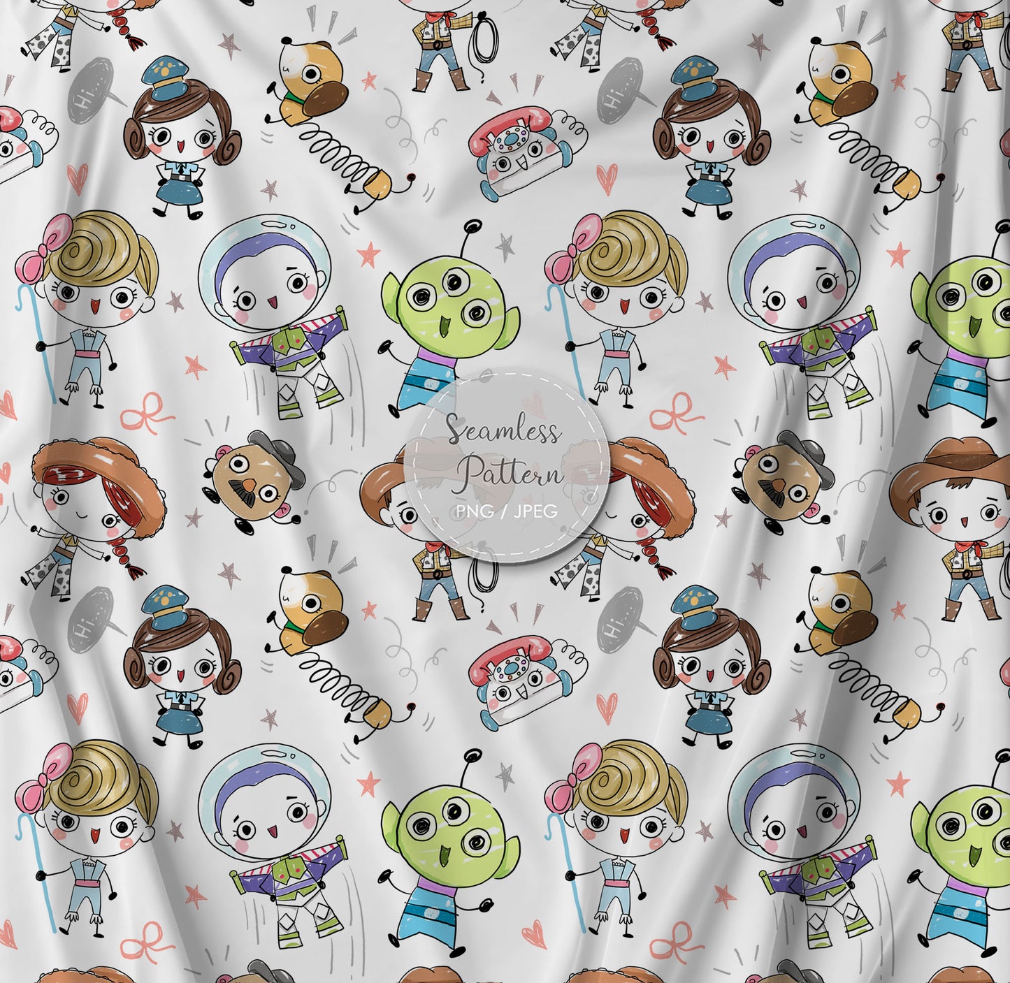 Toy Seamless Pattern, instant download PNG file - 300 dpi